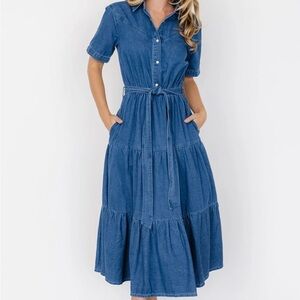 Baltic Born Blue Tiered Midi Sundress